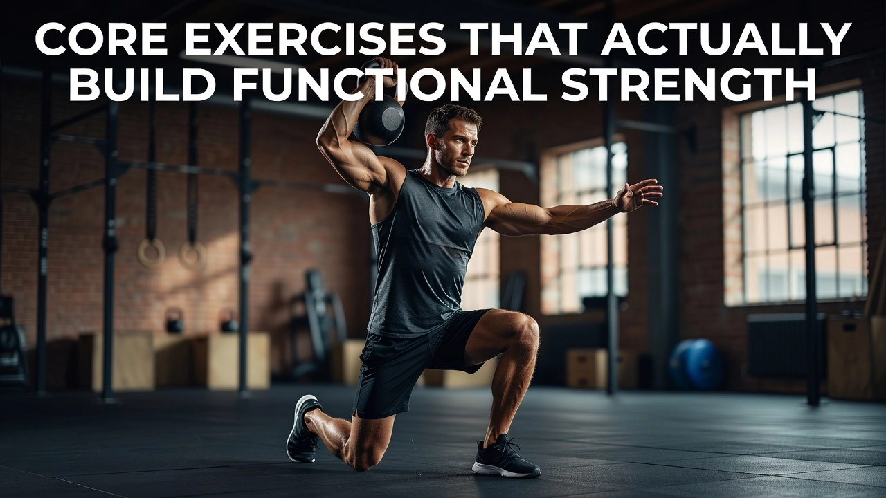 Professional header image for list-based article: Core Exercises That Actually Build Functional Strength