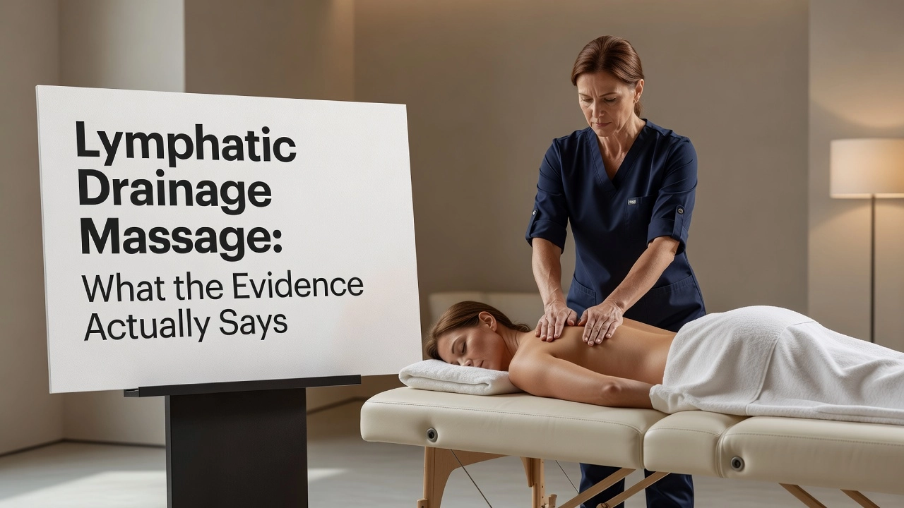 Professional header image for educational tutorial: Lymphatic Drainage Massage: What the Evidence Actually Says